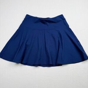 Roz & Ali Women's Skater Skirt Navy Blue Size Large Pull-On Stretch A-Line